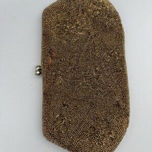 Richere Vintage Beaded Purse Gold 9x4.5 Japan Made Snap Closure Women Japanese